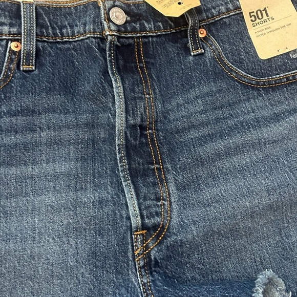 Levi's Women's Dark Blue Jean Shorts - Picture 3 of 8